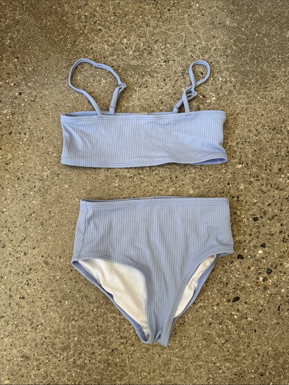 Old Navy Light Blue Ribbed Girls Bikini Set